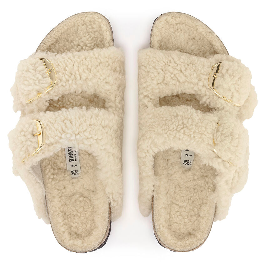 Arizona Big Buckle Teddy -  Eggshell Shearling||Arizona grosses boucles peluche - Fourrure coquille d'oeuf