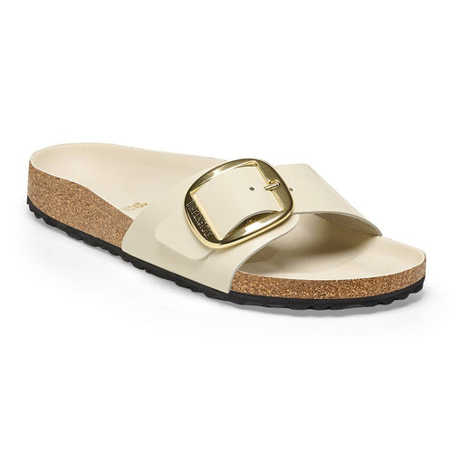 Madrid Big Buckle - High Shine Ecru Leather||Madrid grosses boucles - Cuir écru très brillant (Copie)