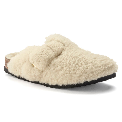 Boston Big Buckle Teddy - Eggshell Shearling||Boston à grosse boucle peluche - Fourrure coquille d'oeuf