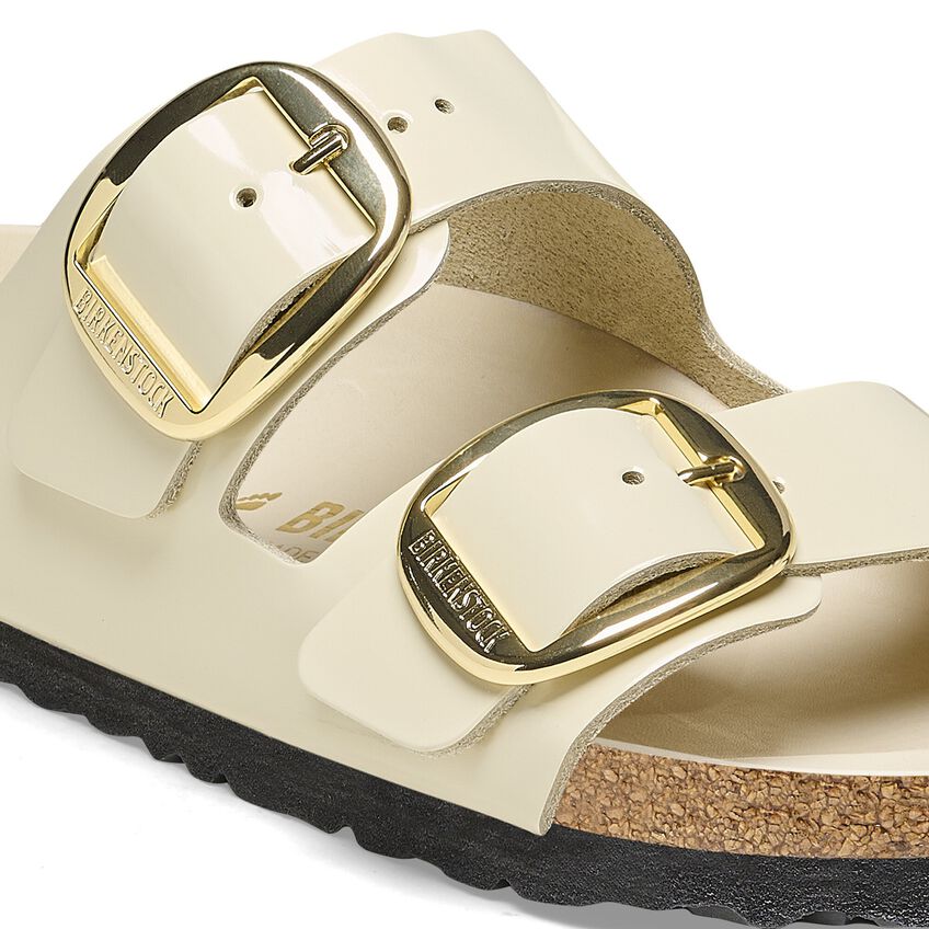 Arizona Big Buckle -  Ecru High Shine Leather||Arizona grosses boucles - Cuir très brillant écru