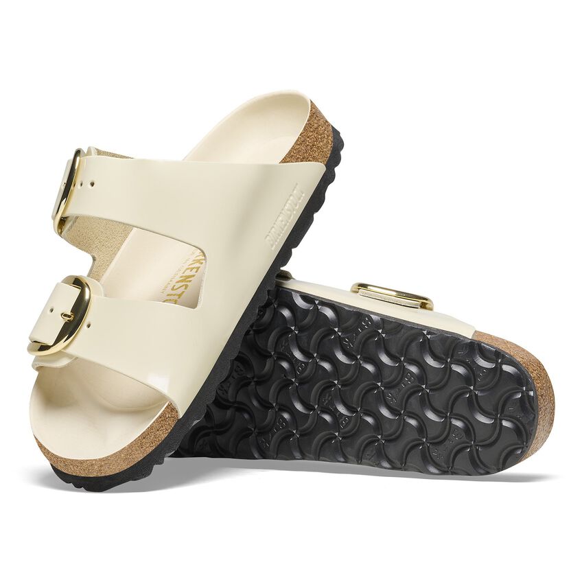 Arizona Big Buckle -  Ecru High Shine Leather||Arizona grosses boucles - Cuir très brillant écru