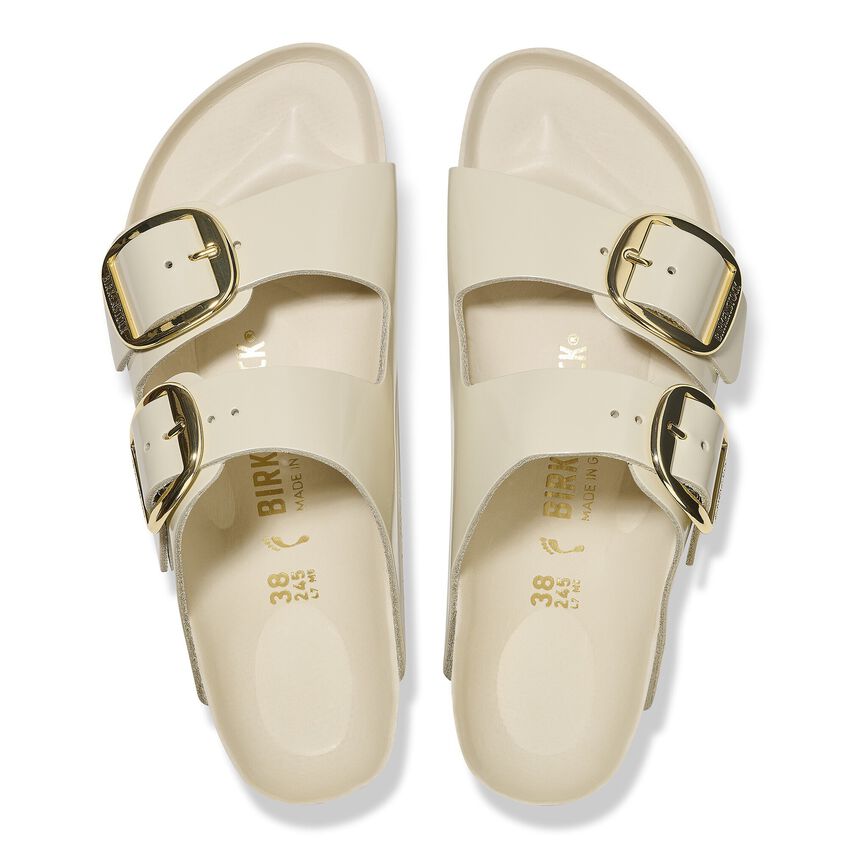 Arizona Big Buckle -  Ecru High Shine Leather||Arizona grosses boucles - Cuir très brillant écru