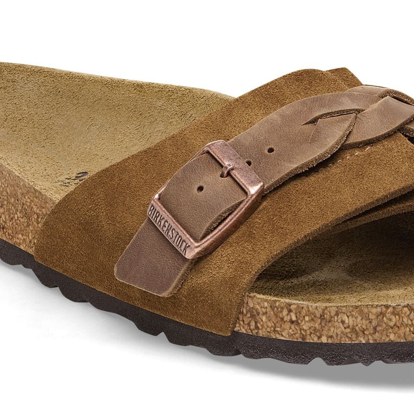 Oita Braided - Mink Oiled Leather and Suede||Oita tressée - Suède et cuir huilé vison