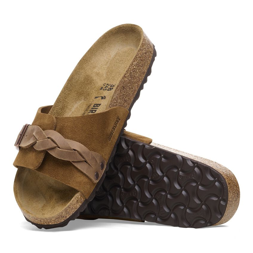 Oita Braided - Mink Oiled Leather and Suede||Oita tressée - Suède et cuir huilé vison
