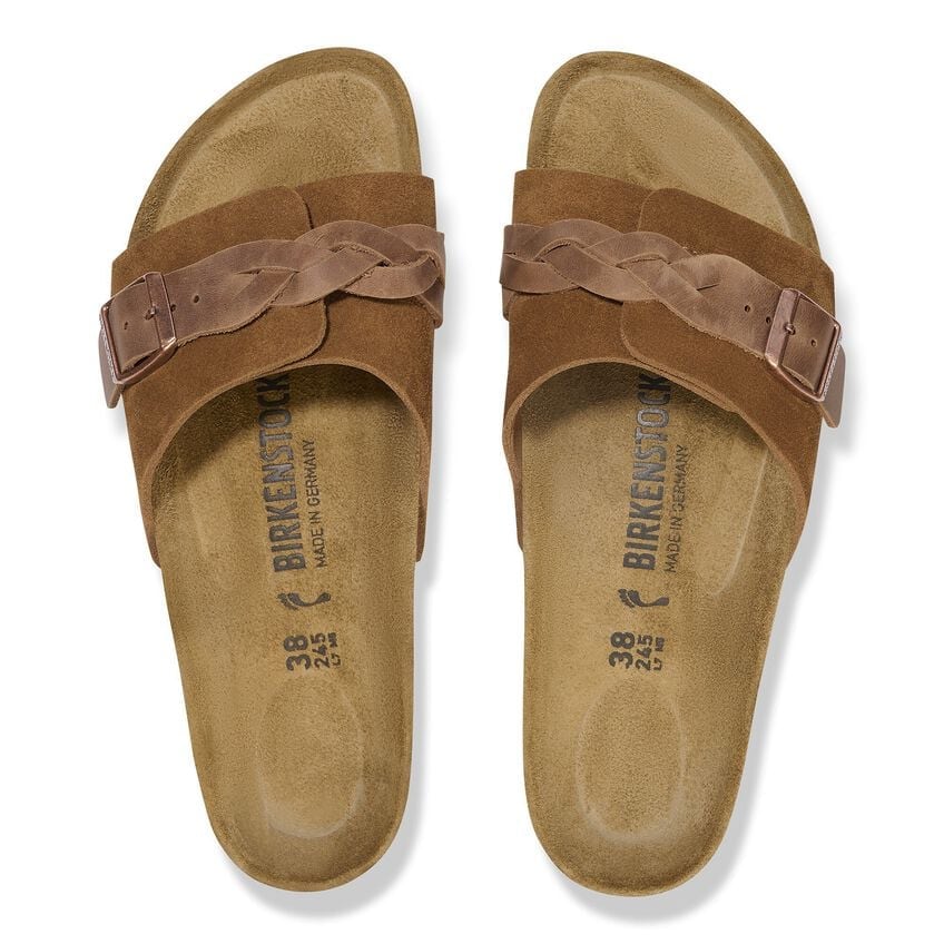 Oita Braided - Mink Oiled Leather and Suede||Oita tressée - Suède et cuir huilé vison