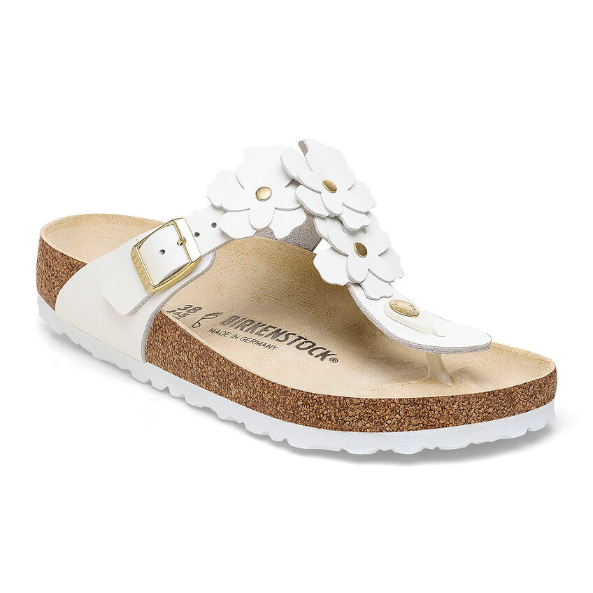 Gizeh Flowers - White Leather||Gizeh à fleurs - Cuir blanc