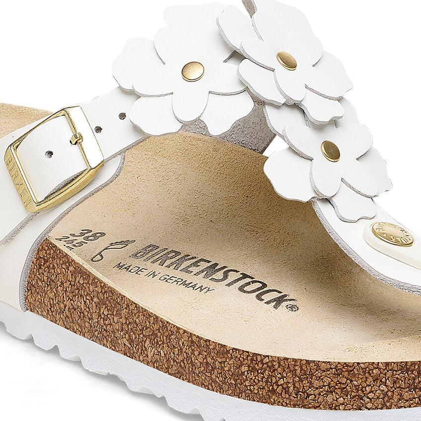 Gizeh Flowers - White Leather||Gizeh à fleurs - Cuir blanc