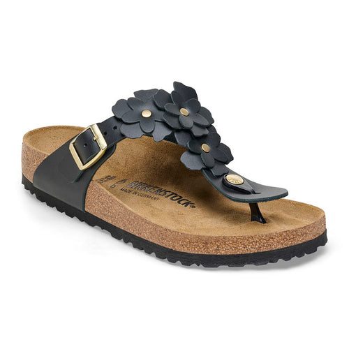 Gizeh Flowers - Black Leather||Gizeh à fleurs - Cuir noir