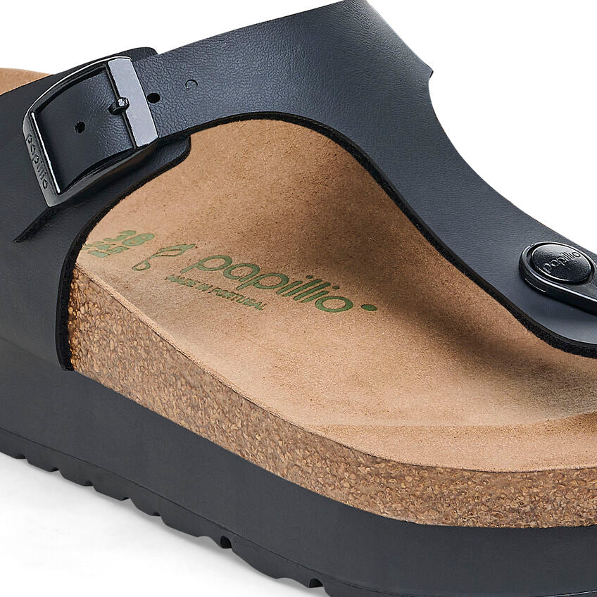 Gizeh Platform Vegan - Black Birko-Flor||Gizeh plateforme végane - Birko-flor noir