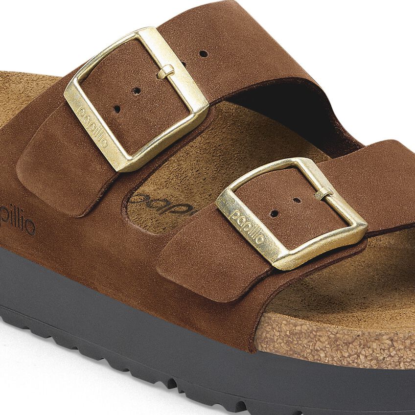 Arizona Platform- Dark Tea Nubuck Leather||Arizona Platform - Cuir nubuck thé noir