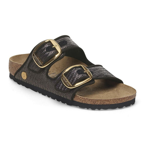 Arizona Big Buckle - Black Raffia||Arizona grosses boucles - Raffia noir