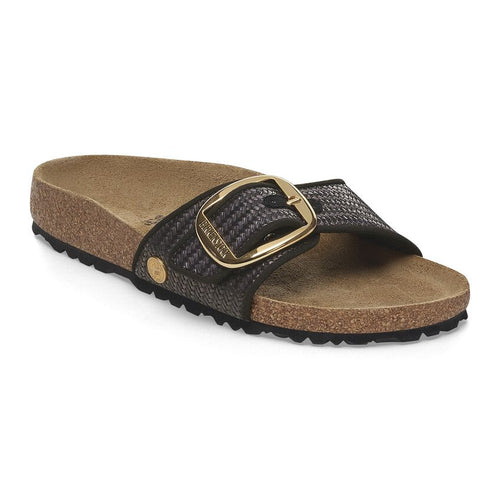 Madrid Big Buckle - Black Raffia||Madrid Grosses Boucles - Raffia noir