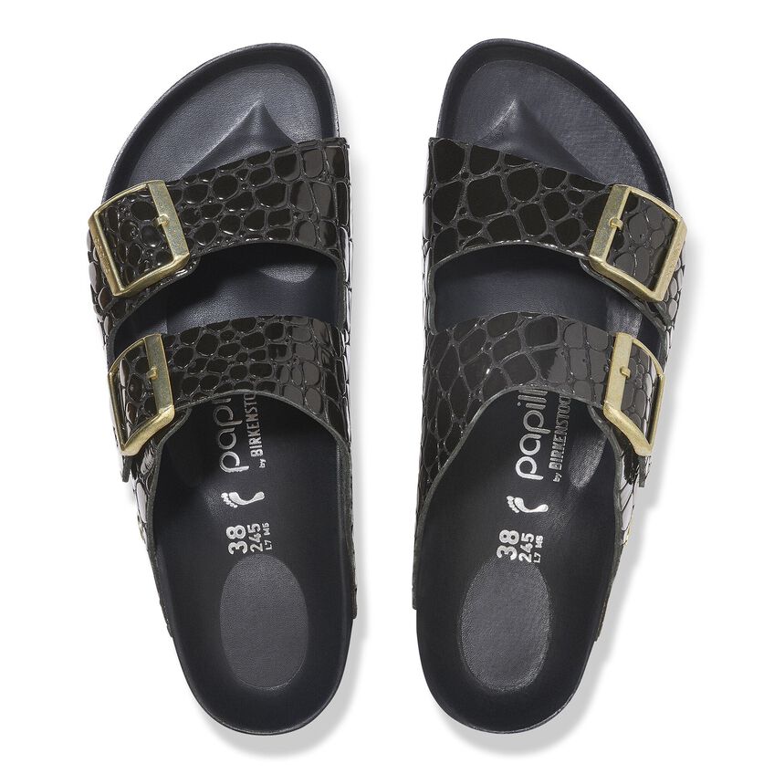 Arizona Platform - Black Patent Leather||Arizona plateforme - Cuir verni noir