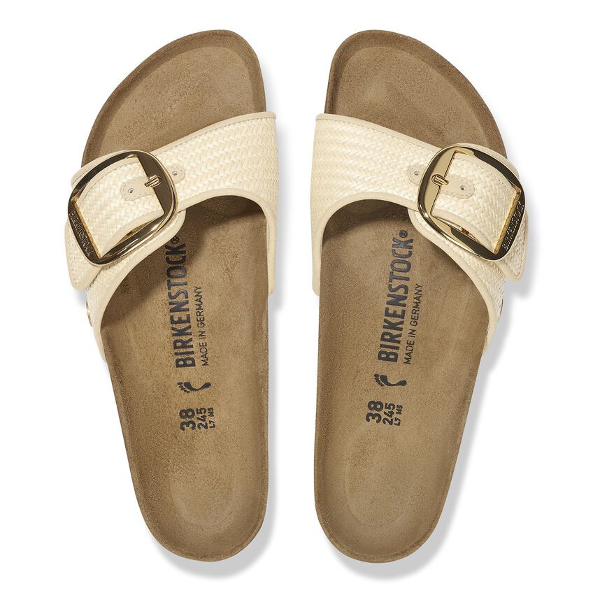 Madrid Big Buckle - Natural Raffia||Madrid Grosses Boucles - Raffia naturel