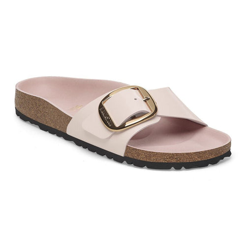Madrid Big Buckle - High Shine Light Pink Leather||Madrid grosses boucles - Cuir très brillant rose pâle