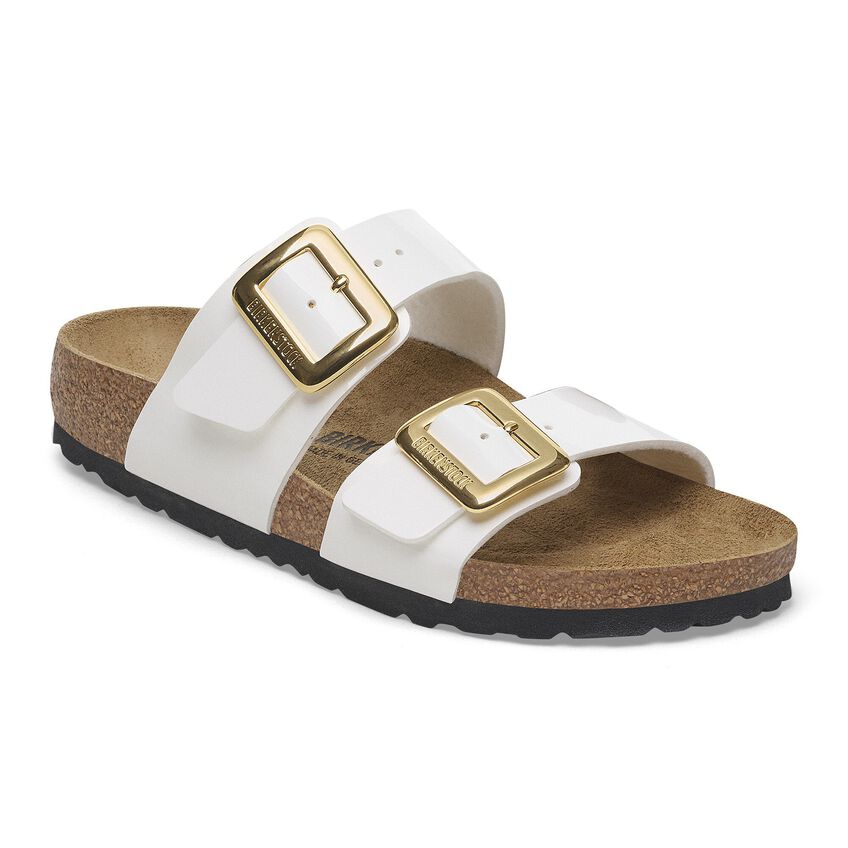 Sydney Luxe Buckle - Patent White Birko-Flor||Sydney à boucle luxueuse - Birko-flor verni blanc