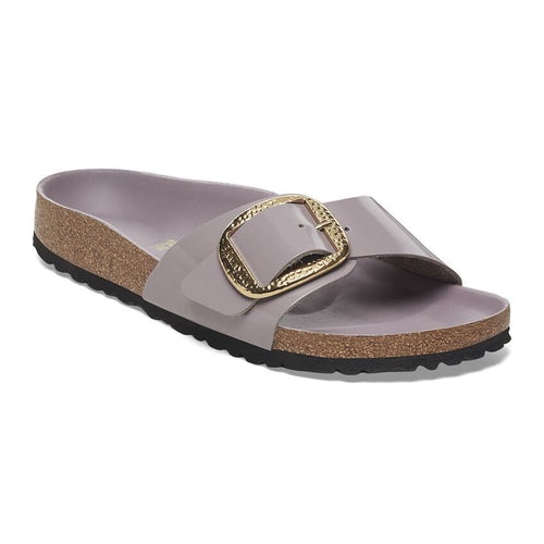 Madrid Hammered Big Buckle - Faded Purple High Shine Leather||Madrid grosse boucle martelée - Cuir verni pourpre délavé