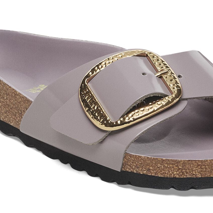 Madrid Hammered Big Buckle - Faded Purple High Shine Leather||Madrid grosse boucle martelée - Cuir verni pourpre délavé