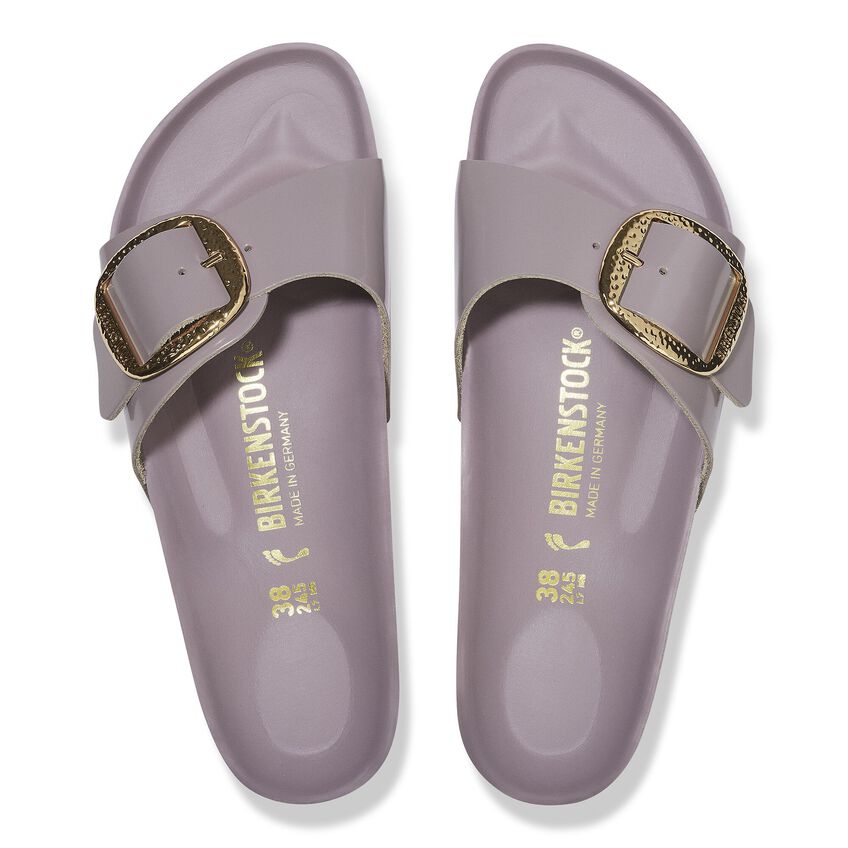 Madrid Hammered Big Buckle - Faded Purple High Shine Leather||Madrid grosse boucle martelée - Cuir verni pourpre délavé