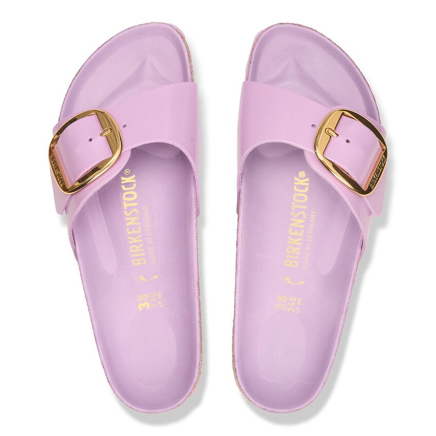 Madrid Big Buckle - High Shine Crocus Leather||Madrid grosses boucles - Cuir crocus très brillant