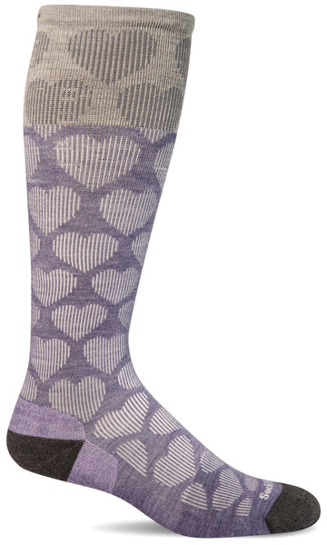 Heart Throb Knee-High Women - Lilac Moderate Compression (15-20mmHg)