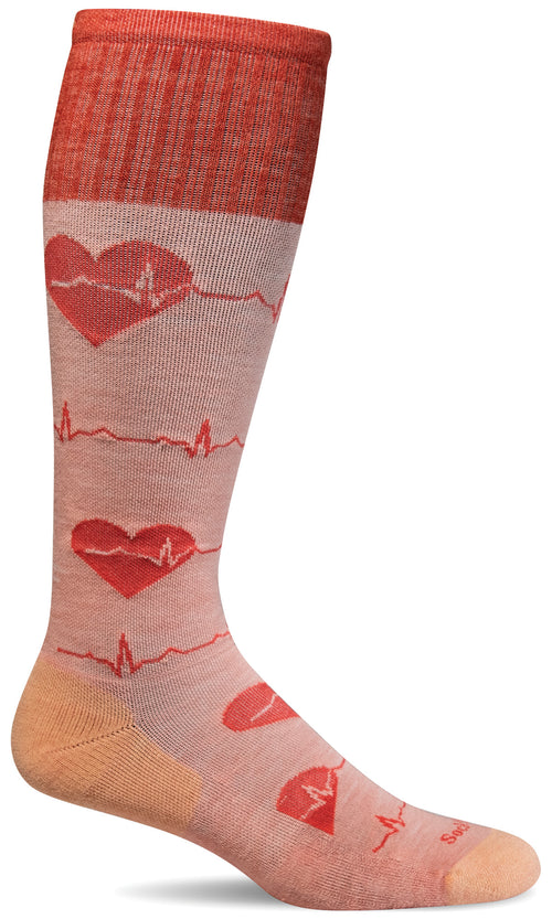 Heart Beat Knee-High Women - Peach Moderate Compression (15-20mmHg)