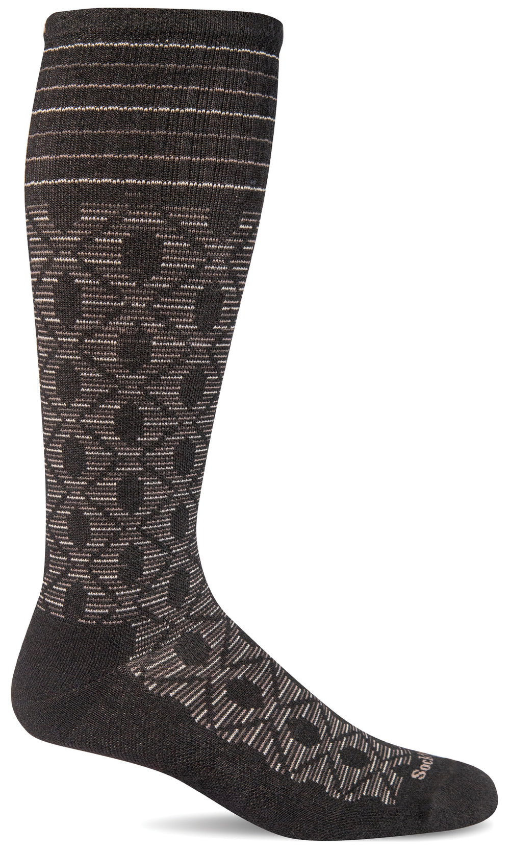 Etched Knee-High Women - Black Moderate Compression (15-20mmHg)