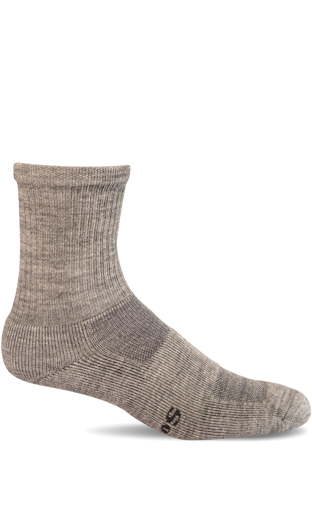 Walk About Crew for Men - Light Grey Moderate Compression (15-20mmHg)