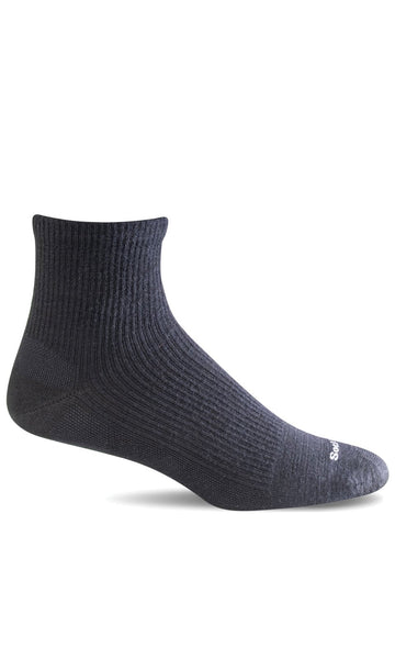 Plantar Relief Quarter Men - Black Solid Plantar Relief