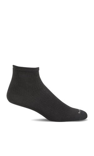 Plantar Ease Quarter Women - Black Solid Plantar Relief