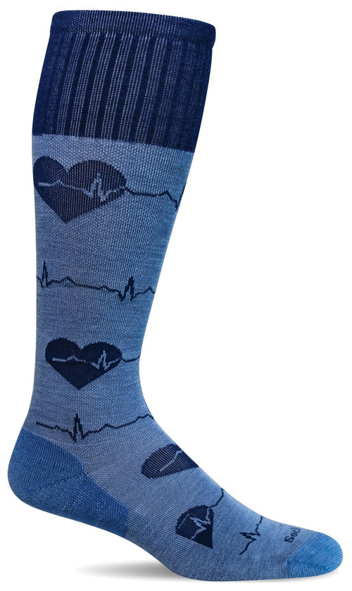 Heart Beat Knee-High Women - Cornflower Moderate Compression (15-20mmHg)