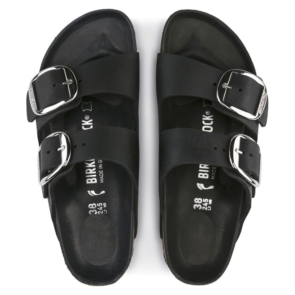 Arizona Big Buckle -  Black Oiled Leather||Arizona grosses boucles - Cuir huilé noir