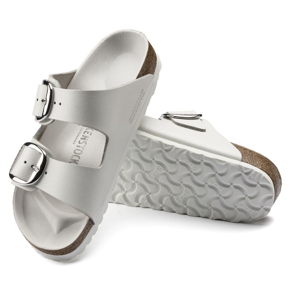 Arizona Big Buckle -  White Oiled Leather||Arizona grosses boucles - Cuir huilé blanc