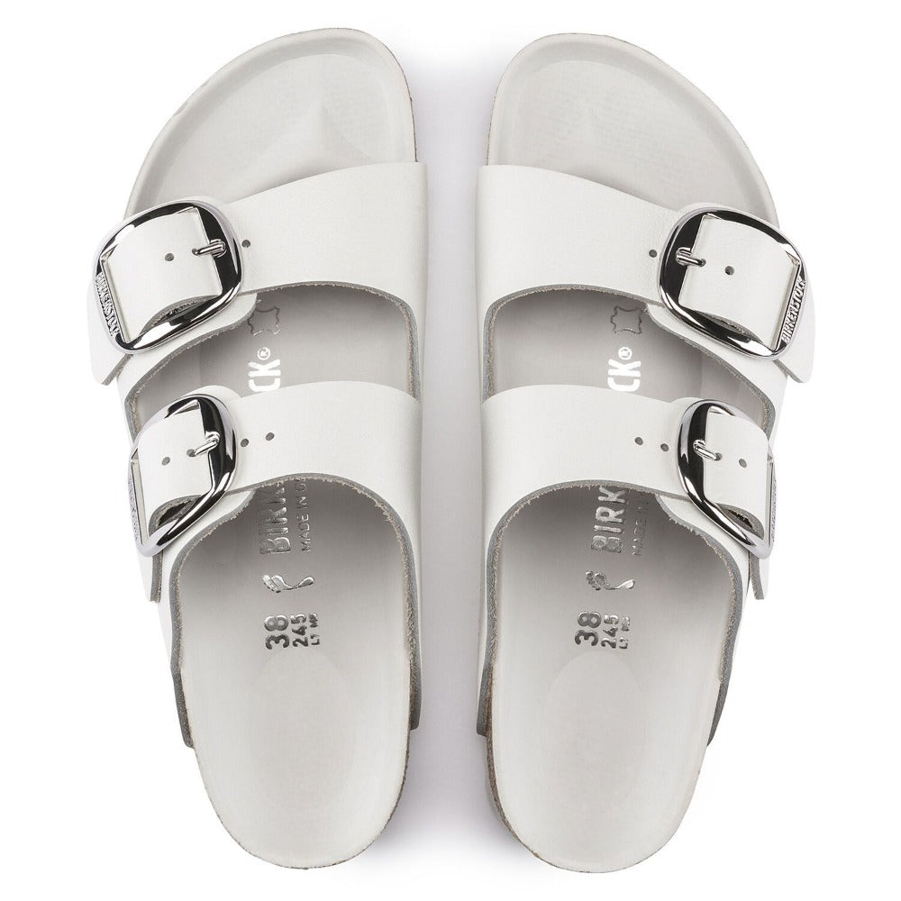 Arizona Big Buckle -  White Oiled Leather||Arizona grosses boucles - Cuir huilé blanc