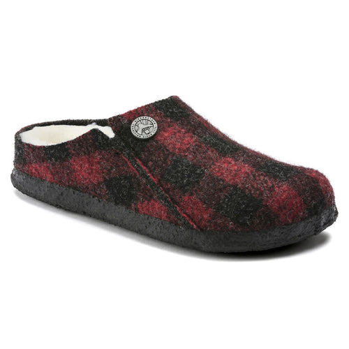 Zermatt Kids - Plaid Red Wool Felt Shearling||Zermatt pour enfants - Feutre de laine et fourrure écossais rouge