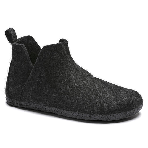 Andermatt - Anthracite Wool Felt Shearling||Andermatt - Feutre de laine et fourrure anthracite