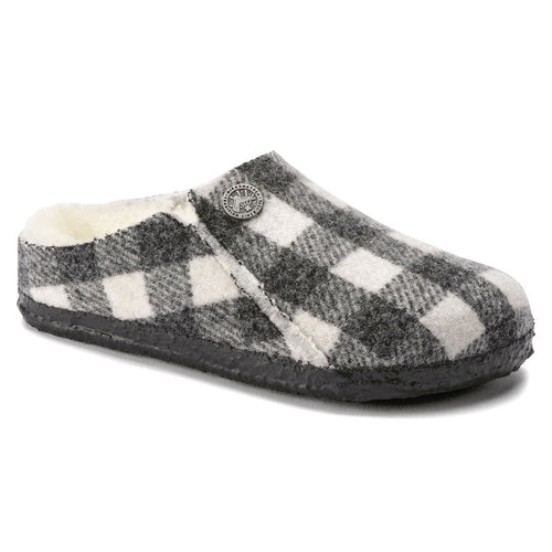 Zermatt Kids - Plaid White Wool Felt Shearling||Zermatt pour enfants - Feutre de laine et fourrure écossais blanc