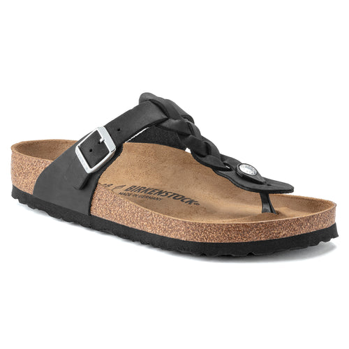 Gizeh Braided - Black Oiled Leather||Gizeh tressée - Cuir huilé noir