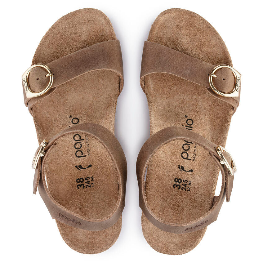 Soley - Cognac Leather with a ring Buckle||Soley - Cuir cognac avec boucles rondes