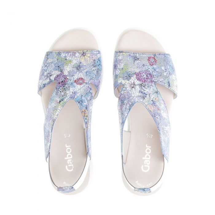 *FINAL SALE*23612.36 - Blue Metallic Flowers Leather
