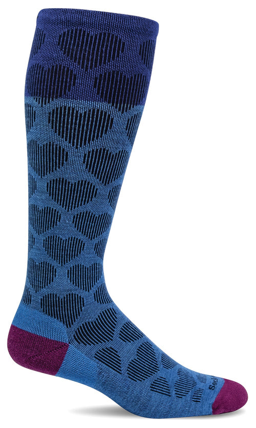 Heart Throb Knee-High Women - Ocean Moderate Compression (15-20mmHg)
