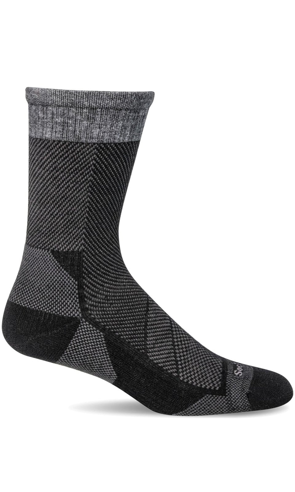 Elevate Men Crew - Black Moderate Compression (15-20 mmHg)