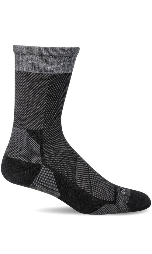 Elevate Men Crew - Black Moderate Compression (15-20 mmHg)