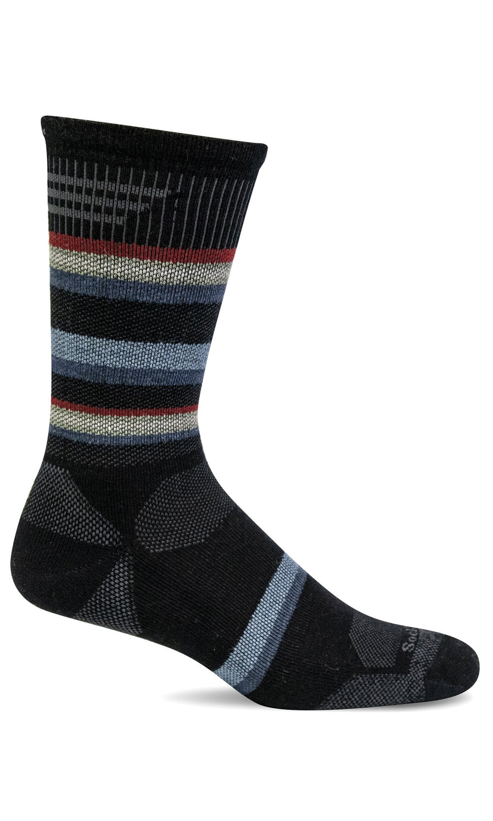 Parks Twill Men Crew - Black Moderate Compression (15-20 mmHg)