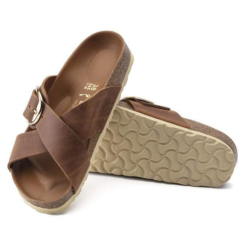 Siena Big Buckle - Cognac Oiled Leather||Siena Big Buckle - Cuir huilé cognac