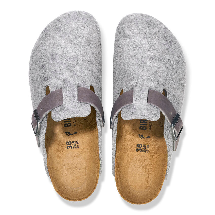 Grey felt birkenstocks on sale