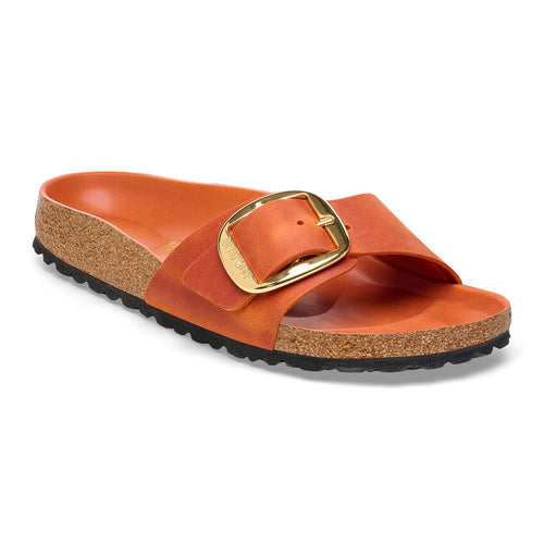 Madrid Big Buckle - Burnt Orange Oiled Leather||Madrid Grosses Boucles - Cuir huilé orange brûlé