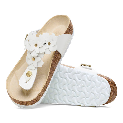 Gizeh Flowers - White Leather||Gizeh à fleurs - Cuir blanc