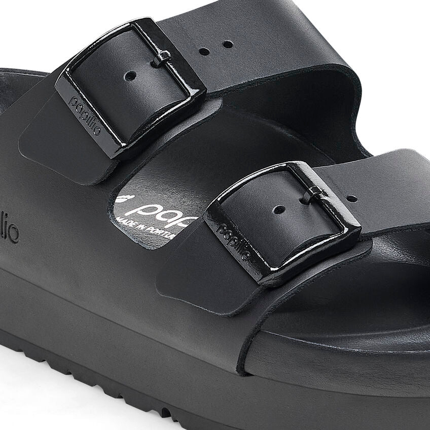 Arizona Platform Exquisite - Black Leather||Arizona plateforme raffinée - Cuir noir