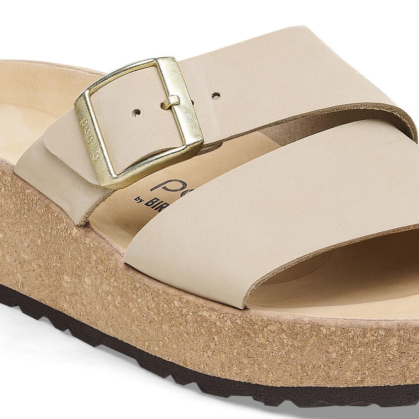 Almina - Warm Sandcastle Nubuck Leather||Almina - Cuir nubuck château de sable chaud